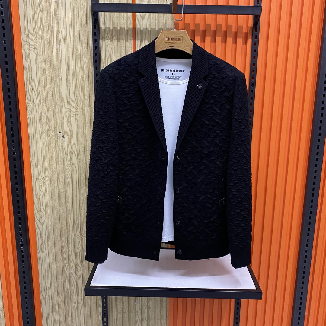 Men's unique textured casual jacket