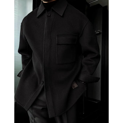 N1014 Men's new lapel solid color jacket