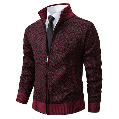 B228 Dapperkick Jacquard Knitted Sweater Jacket