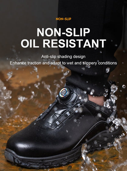 Lace-free Anti-smashing Anti-puncture Insulated Safety Shoes