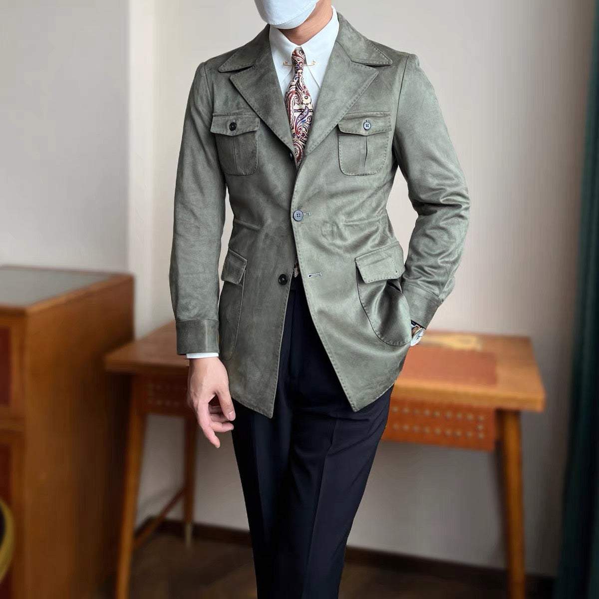 NS1015 Suede Slim Jacket