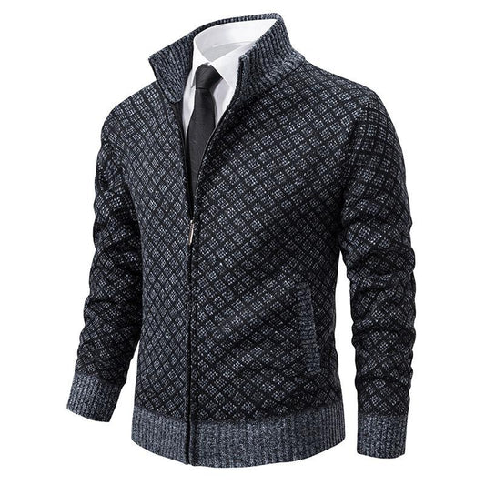 B228 Dapperkick Jacquard Knitted Sweater Jacket