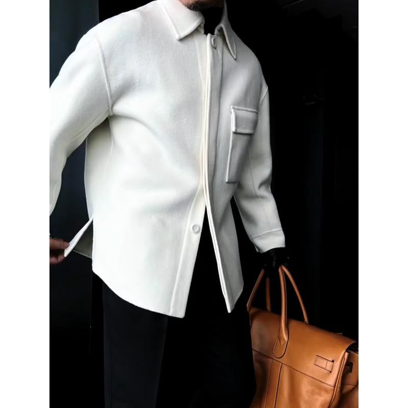 N1014 Men's new lapel solid color jacket