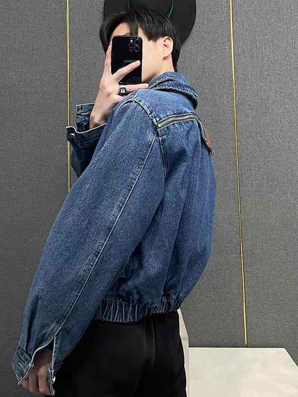 N112502 Fake Two-piece Denim Jacket