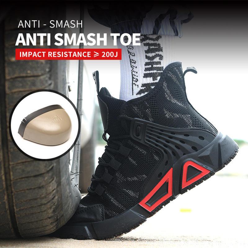 Anti Impact and Wear-resistant High Top Men's Boots, Anti Slip Construction Site Safety Protective Shoes