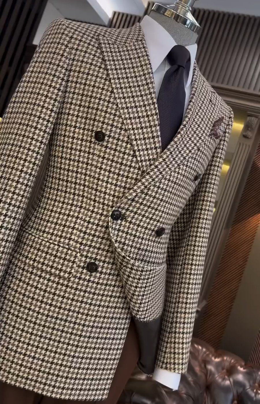 NS1019 Handsome Plaid Suit Jacket