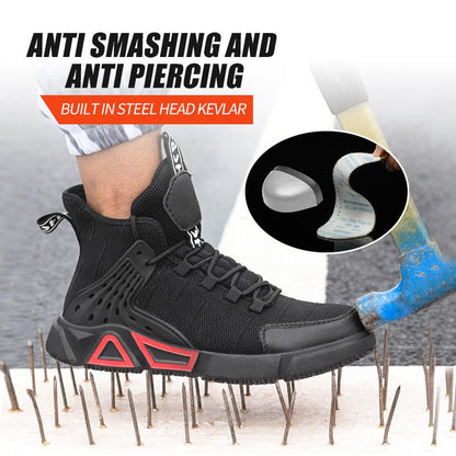 Anti Impact and Wear-resistant High Top Men's Boots, Anti Slip Construction Site Safety Protective Shoes