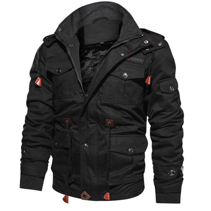 Men's hooded thick coat washable jacket