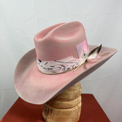 Ribbon Trimmed Pure Wool Cowboy Felt Hat