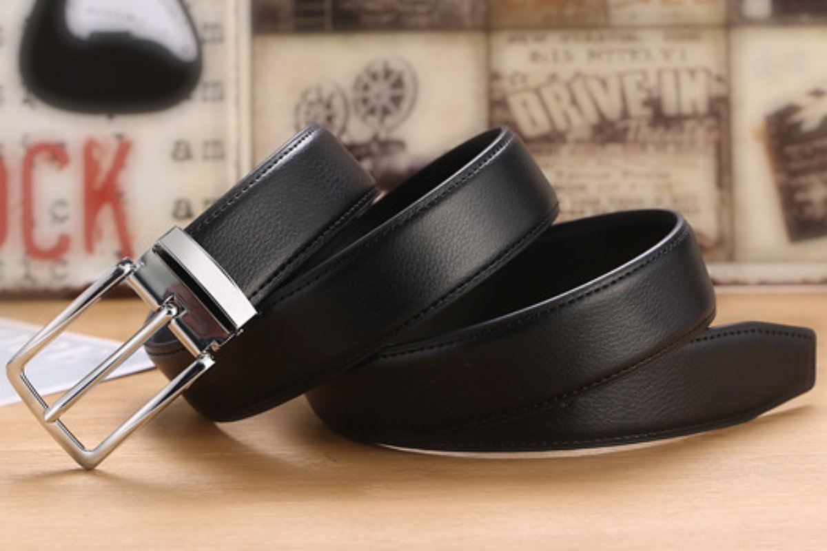 Business Pin Buckle Textured Belt