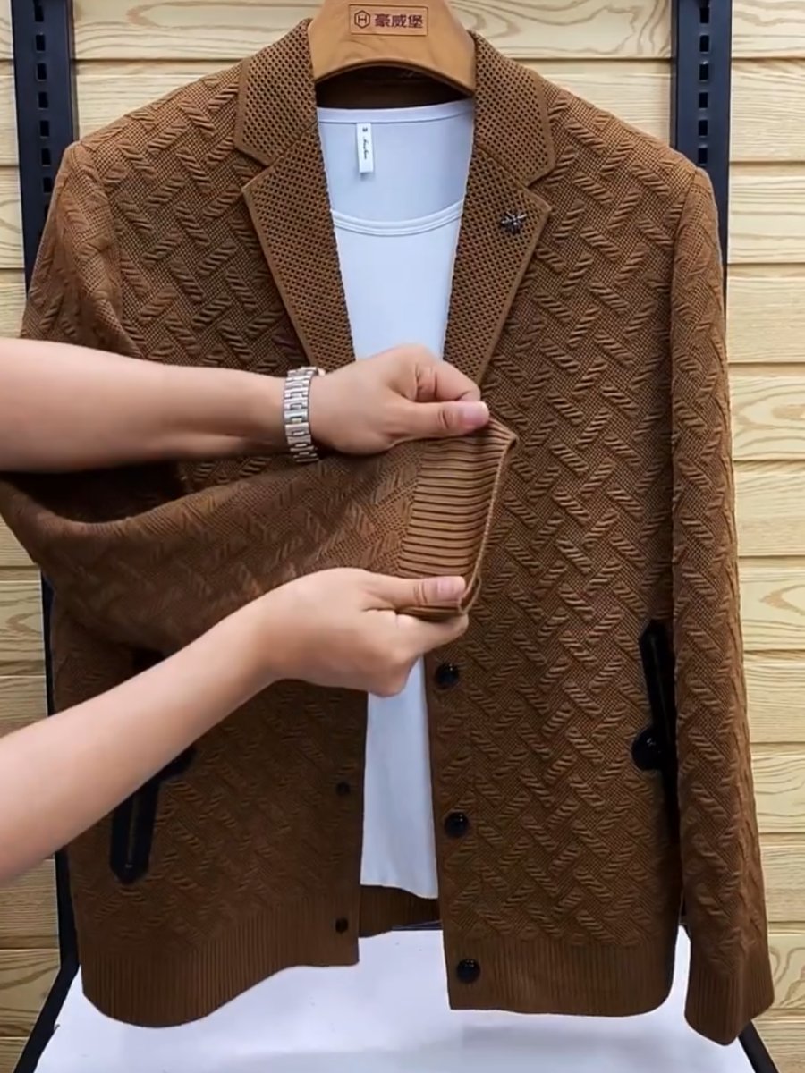 Men's unique textured casual jacket