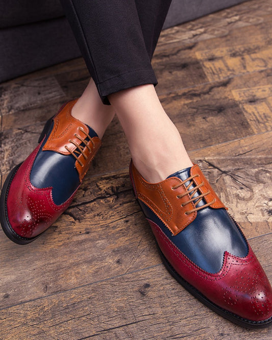 Vintage Colorblocked Leather Shoes