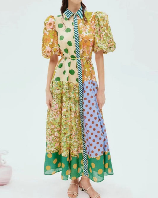 SS24 Unique Floral Shirt Dress