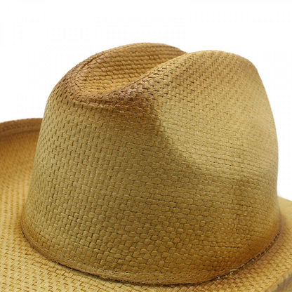 Ethnic Straw Stripe Trim Rolled Jazz Hat