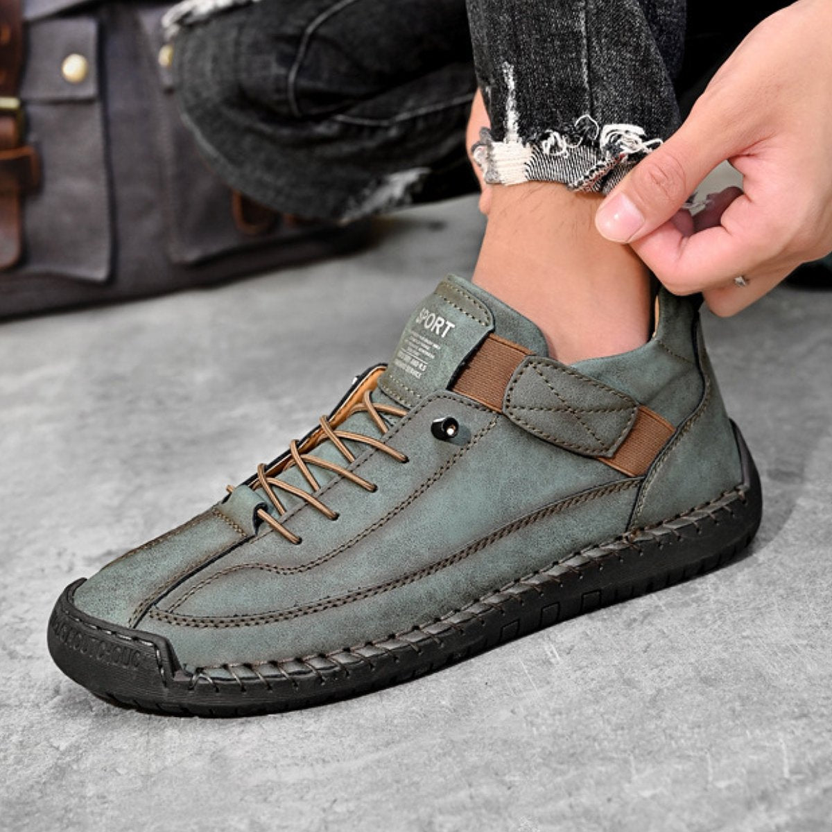 Vintage Outdoor Workwear Stitched Men's Shoes