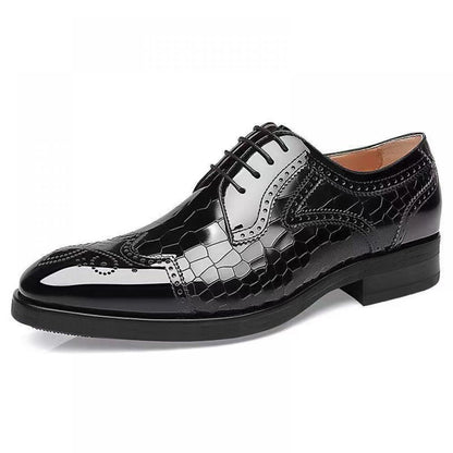 Brogue Embossed Oxford Shoes